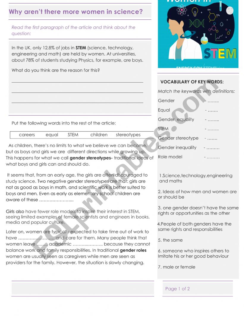 Why arenÃ¯Â¿Â½t there more women in STEM