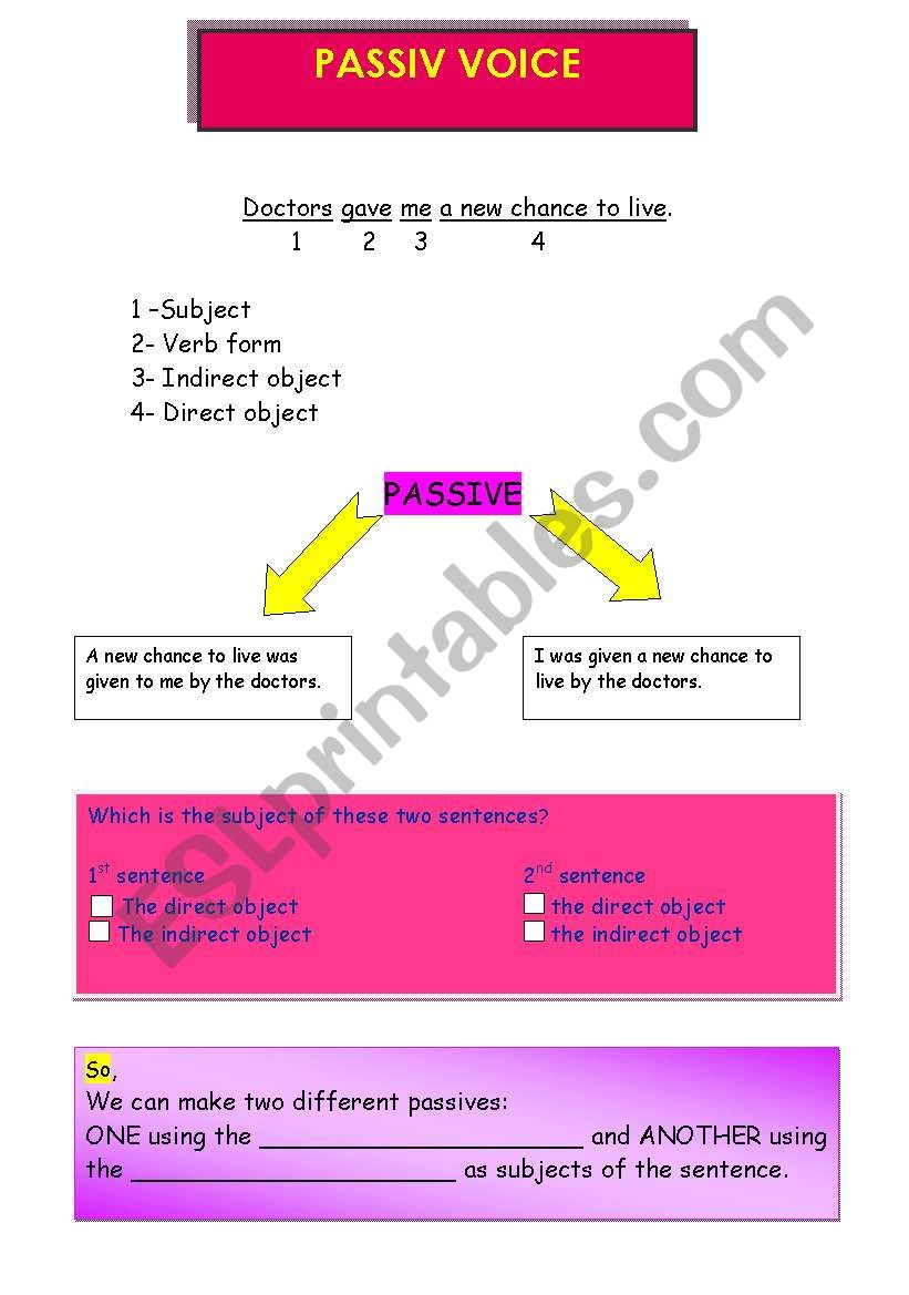 Passiv Voice (explanation) worksheet