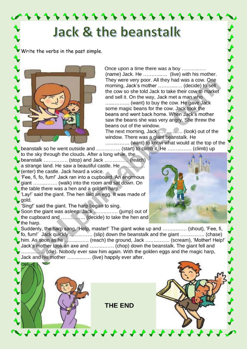 Jack & the beanstalk REGULAR VERBS