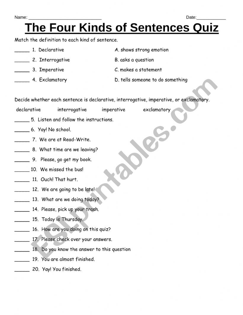 the-four-kinds-of-sentences-quiz-esl-worksheet-by-nanamouallem