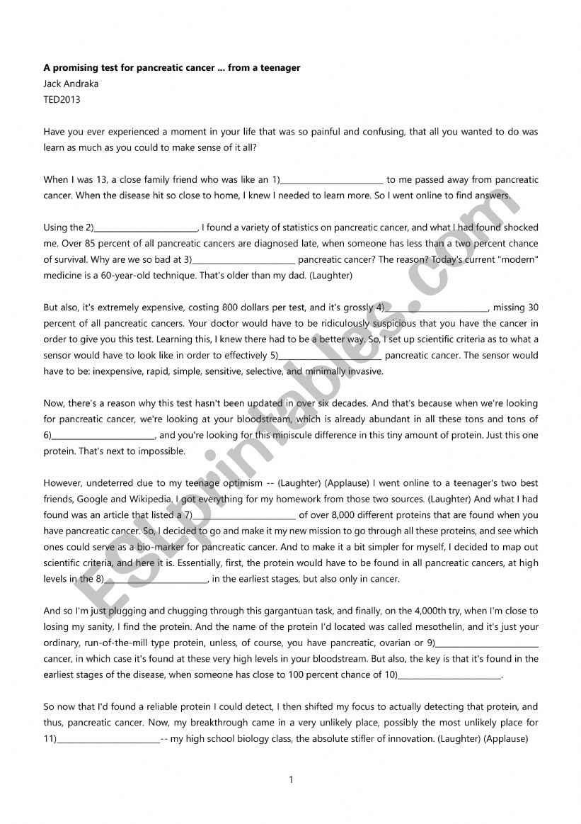 Dictation_A promising test for pancreatic cancer ... from a teenager