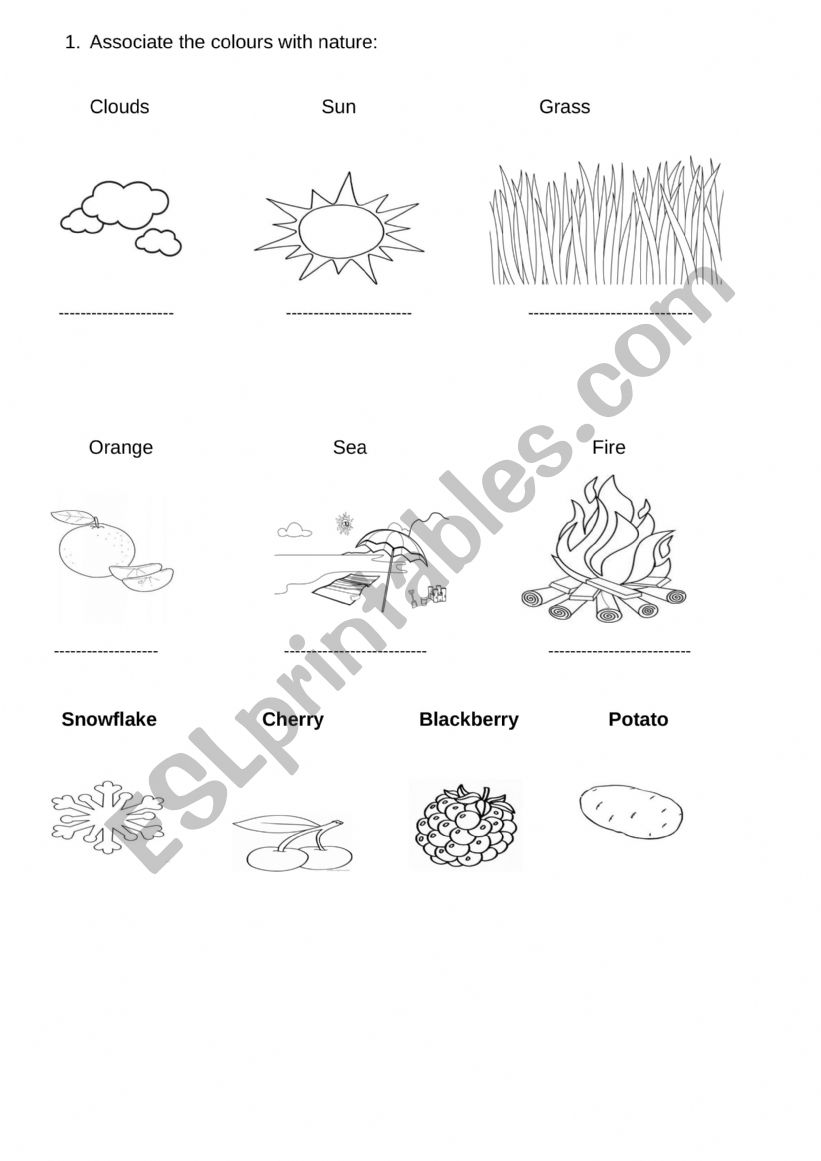 colours worksheet