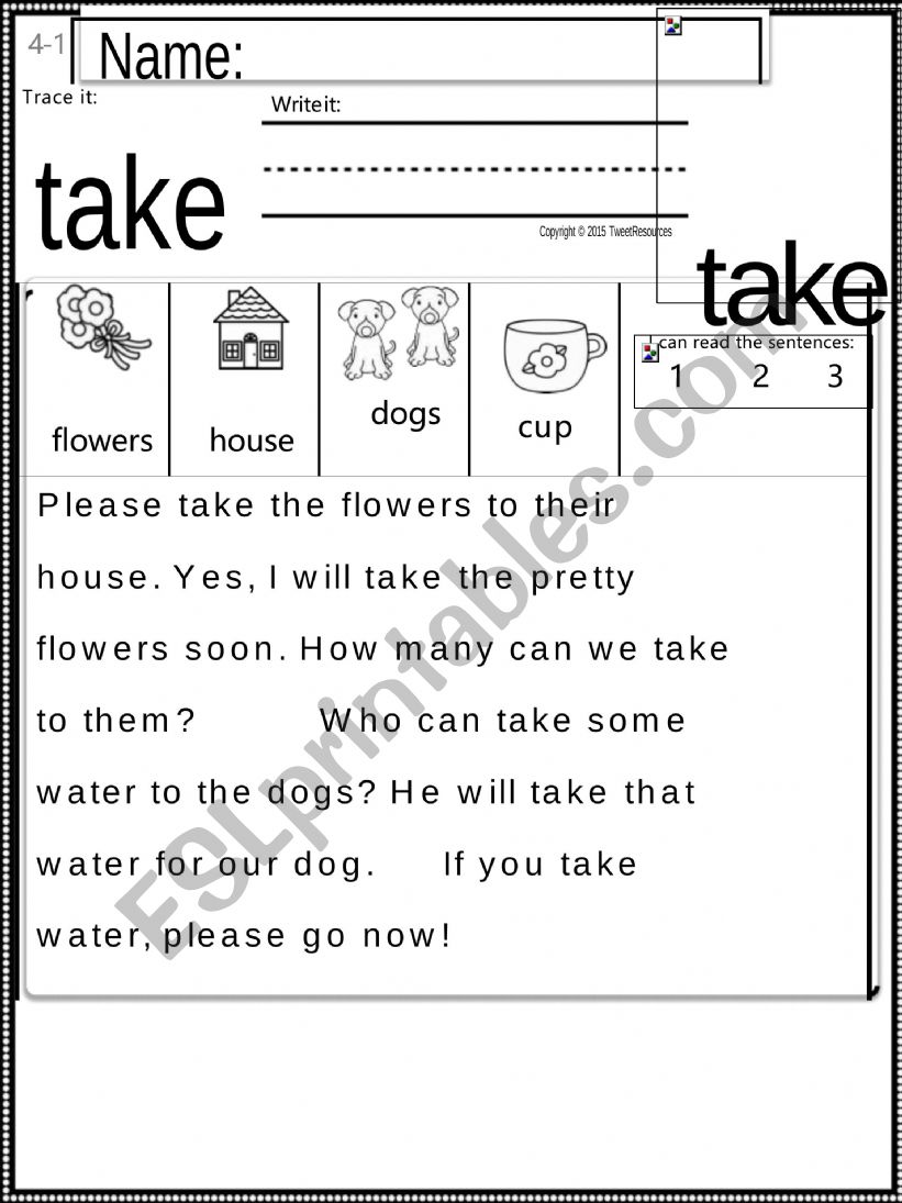 sight word worksheet