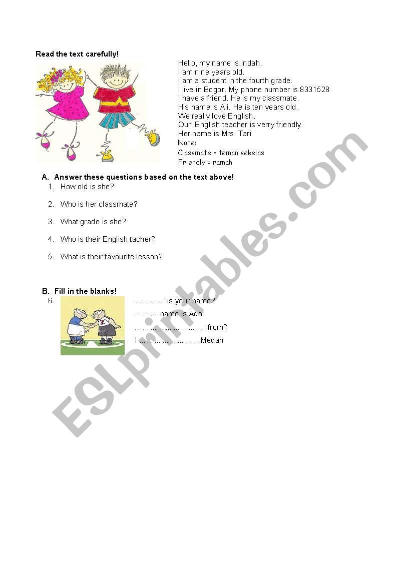 introduction  worksheet