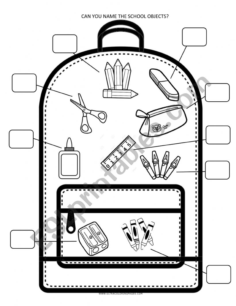 Can you name the school objects?