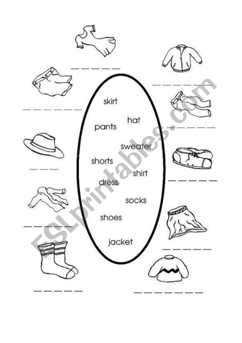 Clothes worksheet