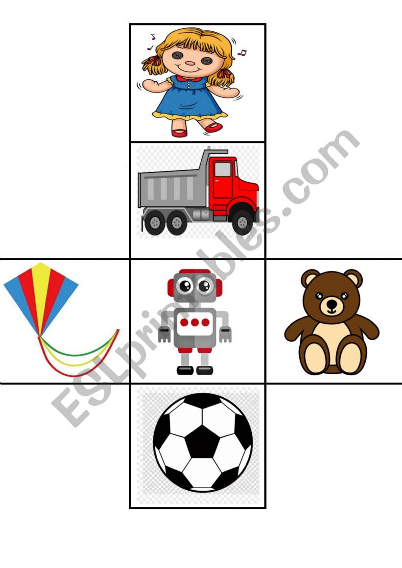 Toys dice worksheet