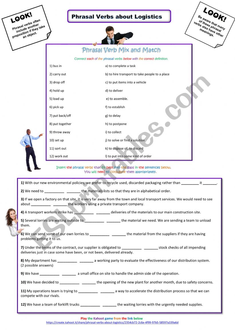 Phrasal Verbs about Logistics worksheet