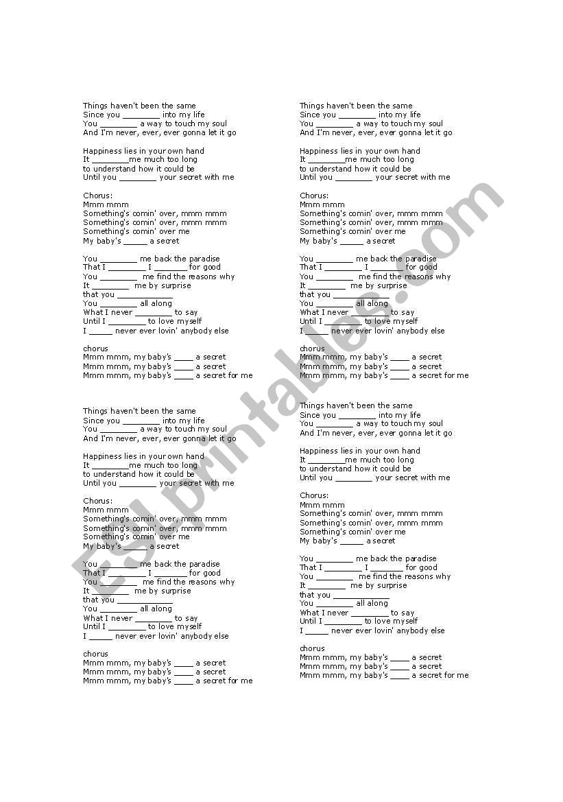 SECRET - MADONNA worksheet