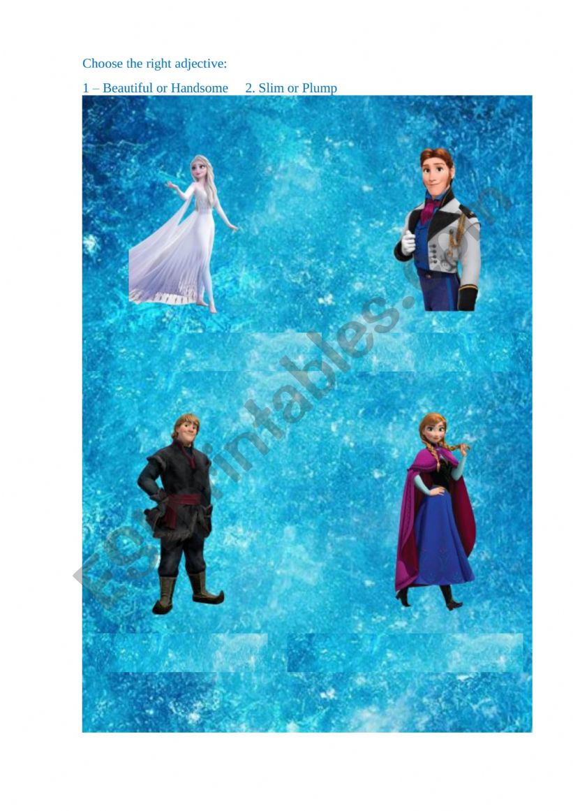 Frozen - Adjectives worksheet
