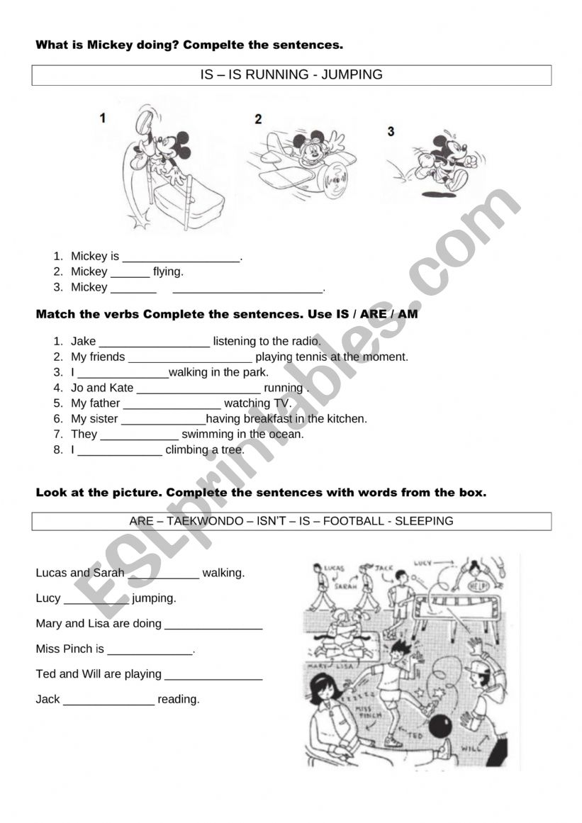 Present Continuous worksheet