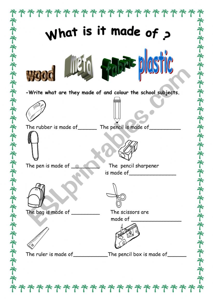 food  worksheet