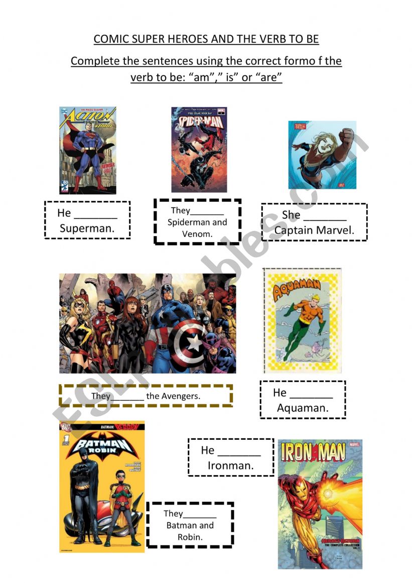 verb to be Practice with Superheroes
