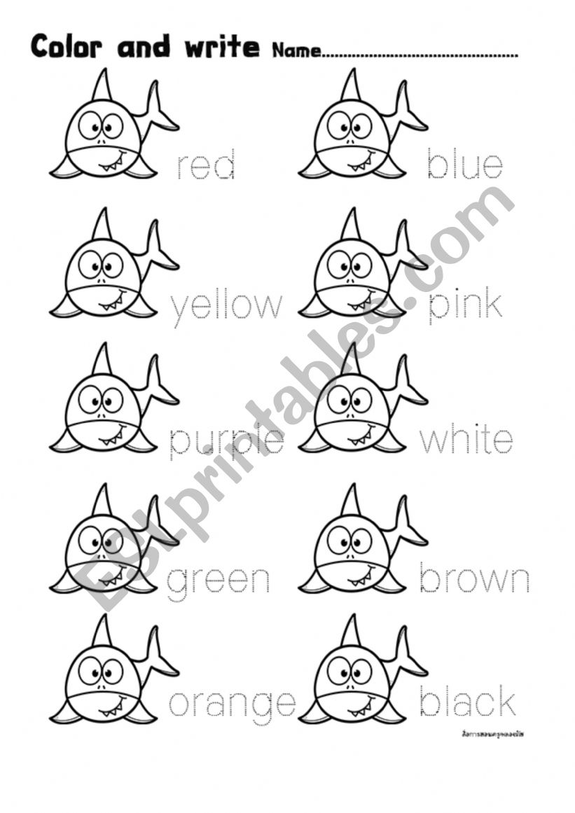 colours worksheet