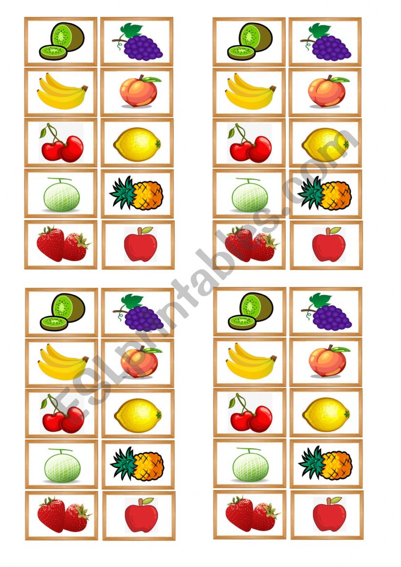 Fruit Bingo/Ohajiki Mini Card Game For ESL Kids