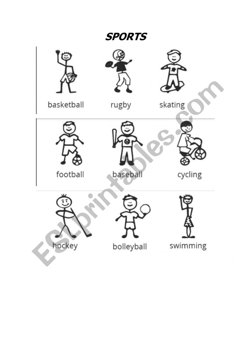 SPORTS worksheet