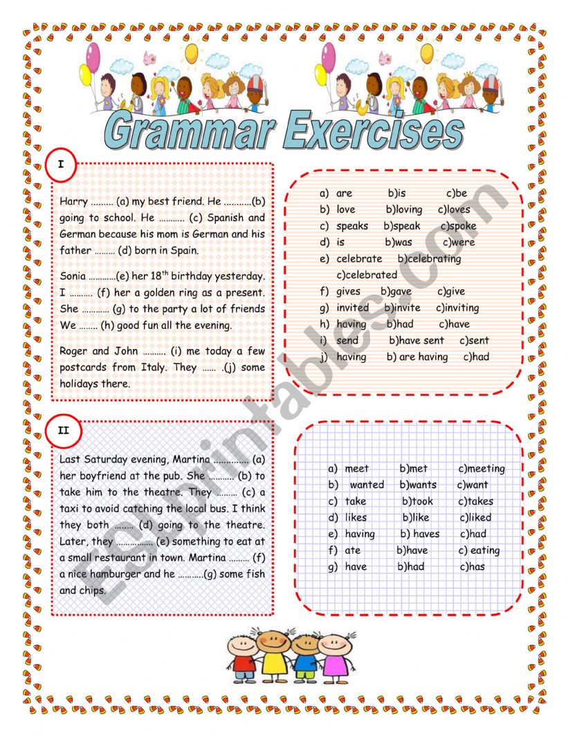 GRAMMAR EXERCISES worksheet