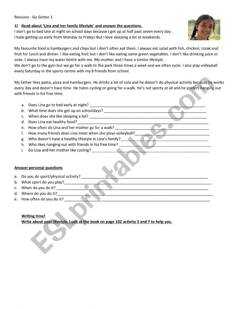 revision Go Getter 1 worksheet