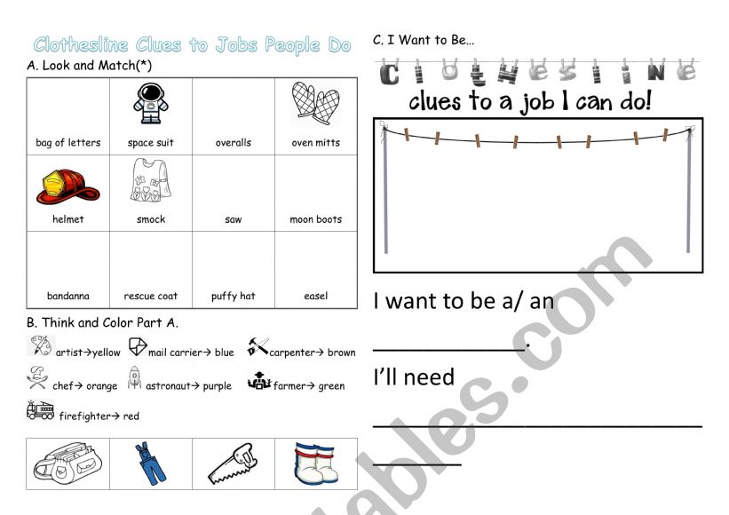 Clothesline Clues to Jobs People Do_Worksheet