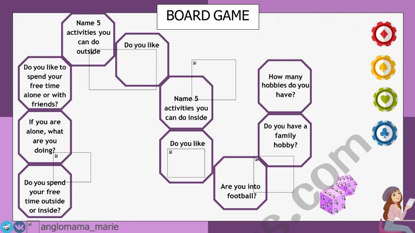 Hobby boardgame worksheet