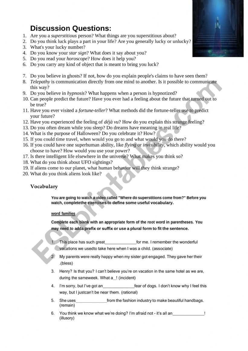 DISCUSSION QUESTIONS worksheet