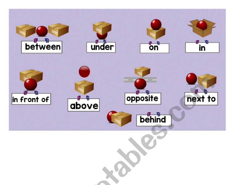 PREPOSITIONS OF PLACE  worksheet