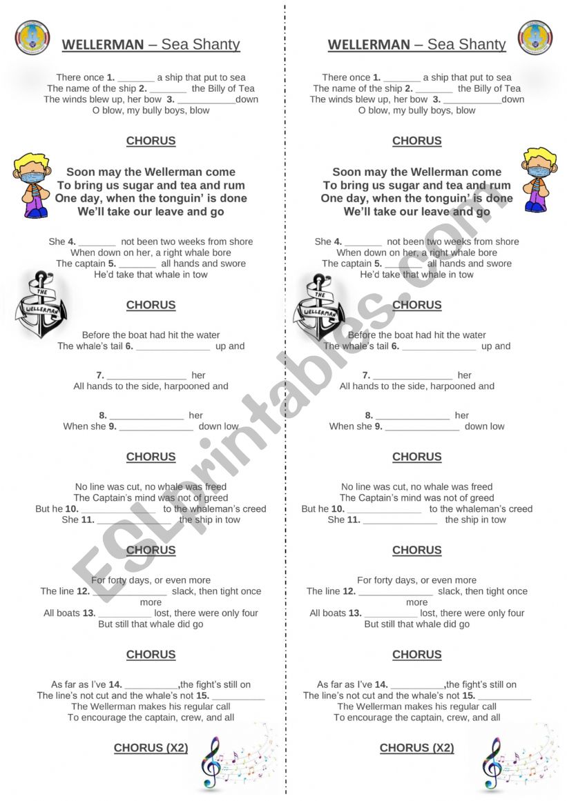 Wellerman Divided worksheet