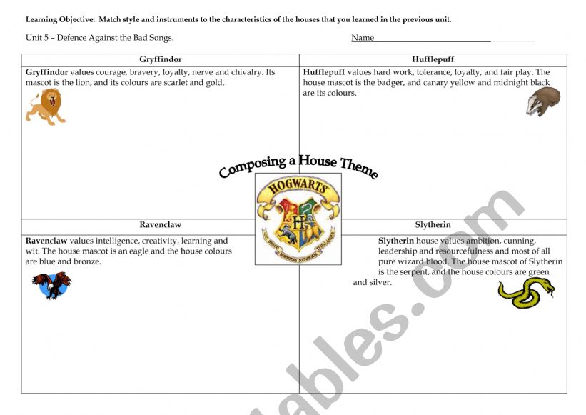 Defence against the Bad Songs Conversation Worksheet 1
