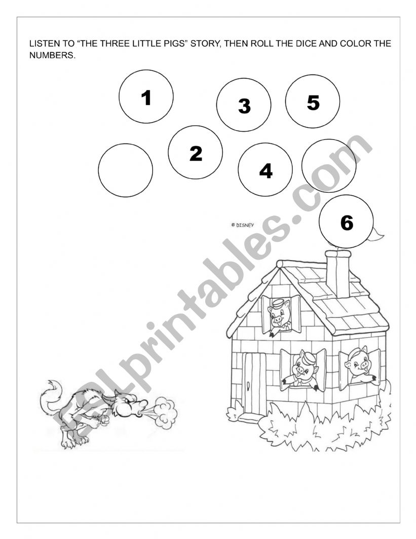 THE THREE LITTLE PIGS ACTIVITY (NUMBERS)