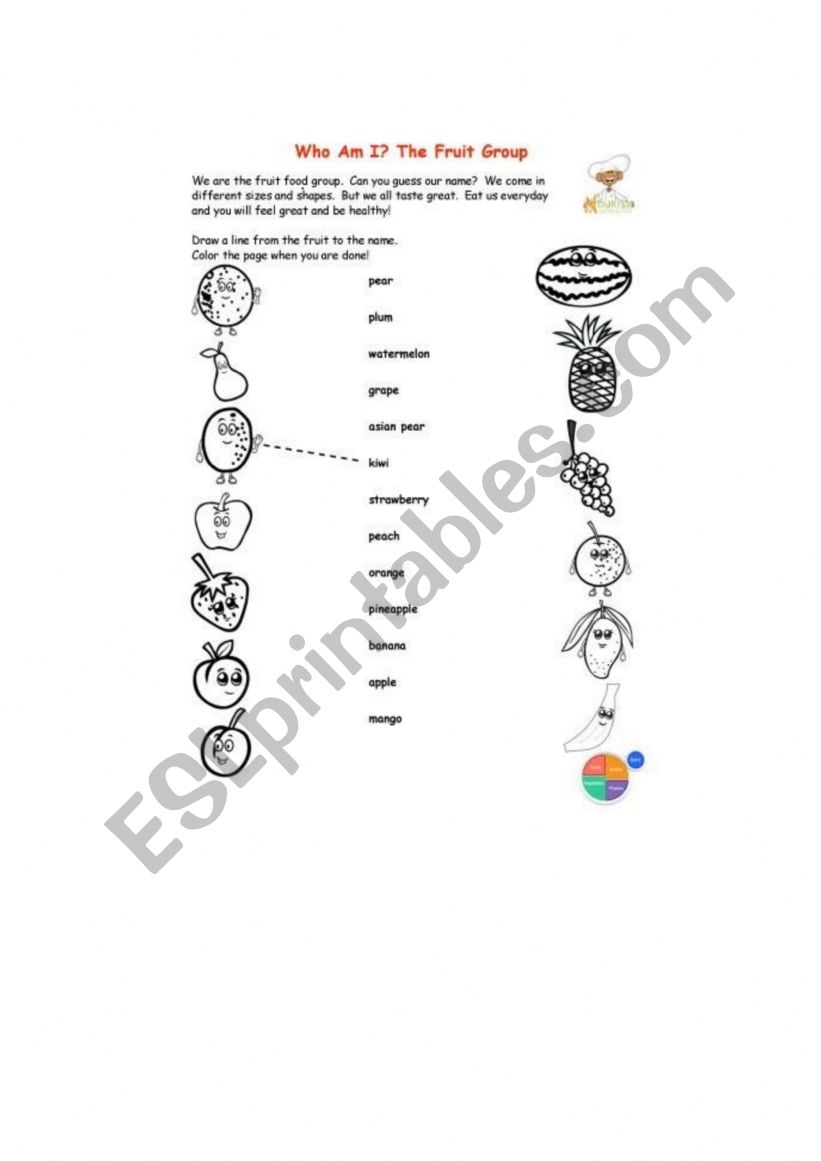 fruit gruops worksheet