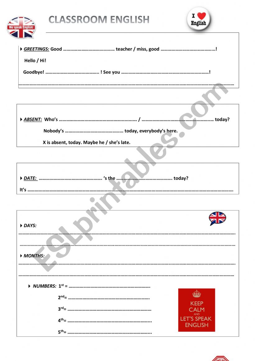 Rituals worksheet
