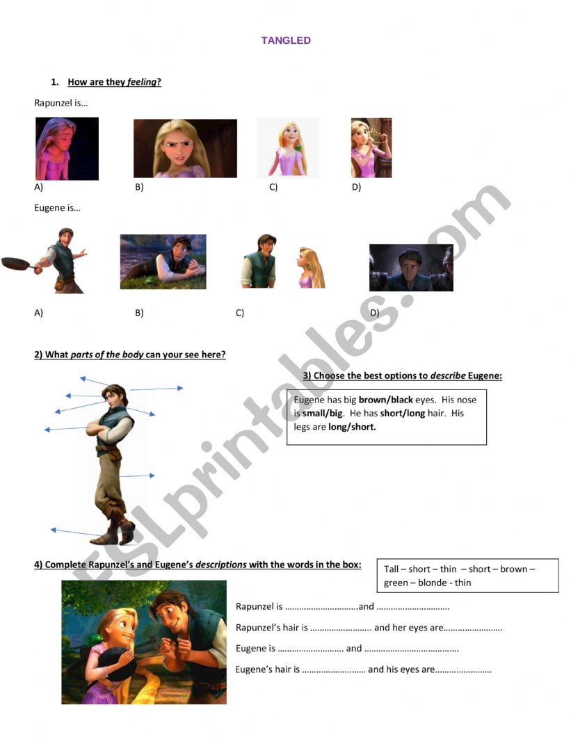 TANGLED  worksheet