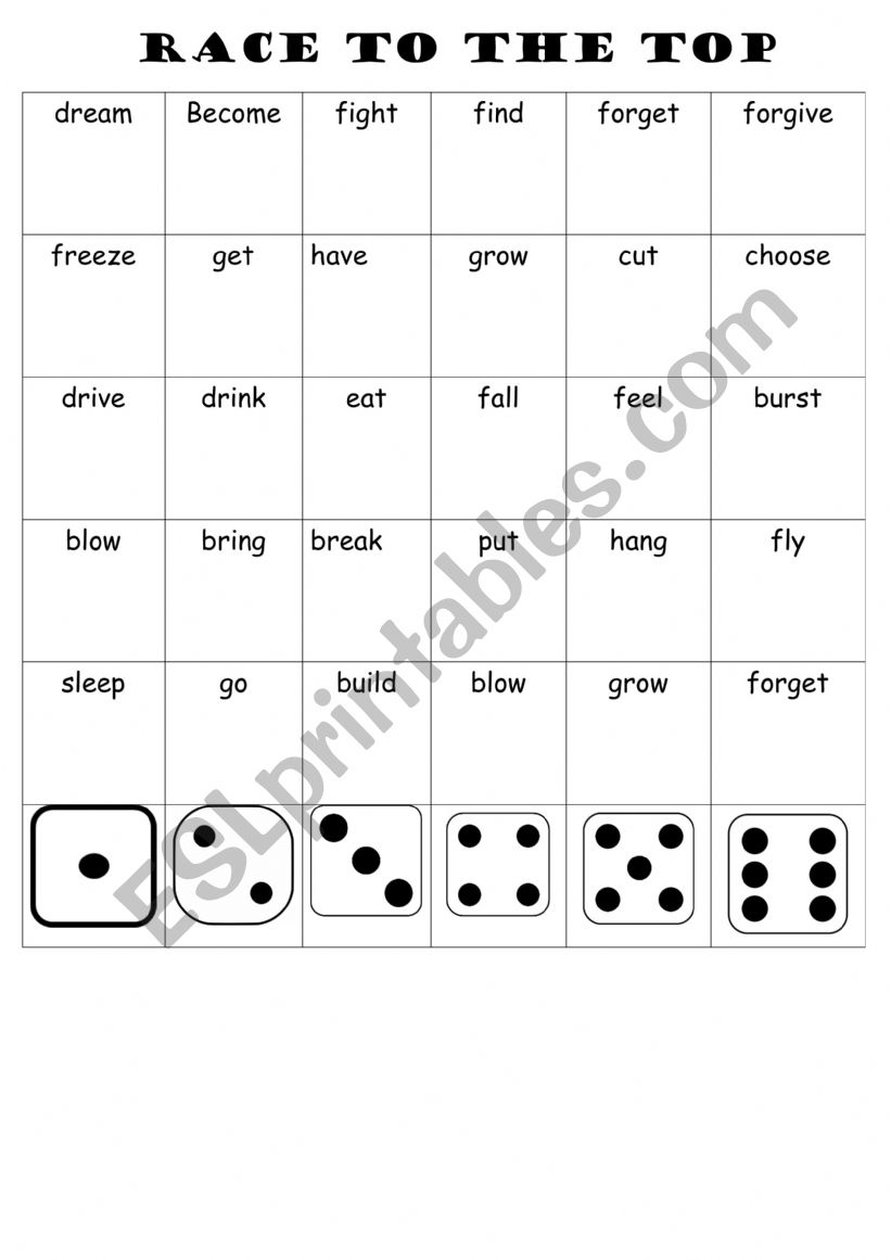 irregular verbs worksheet