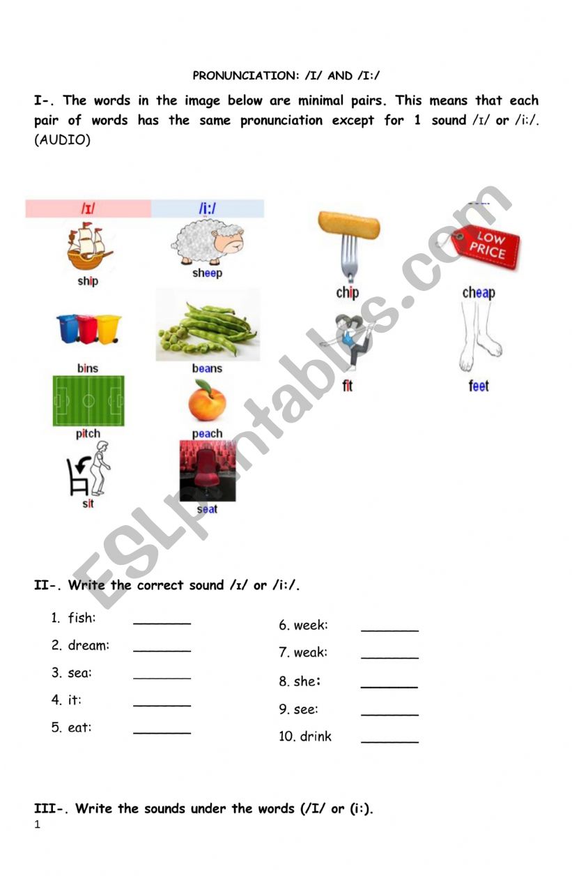 Pronunciation tips /I/ and /i:/