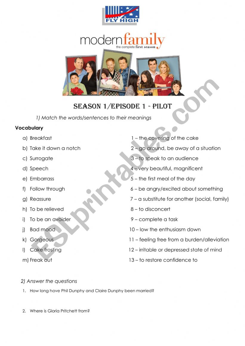 Modern Family Video Activity  worksheet