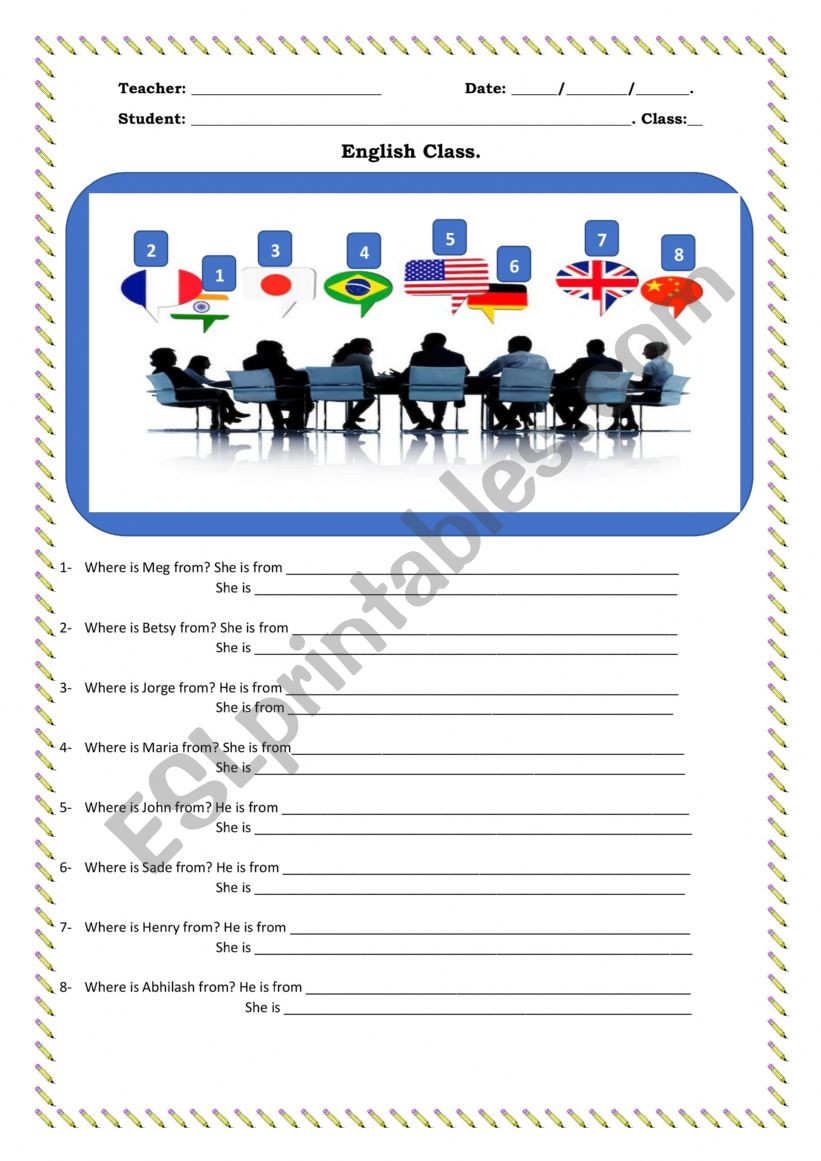 country and nationality worksheet