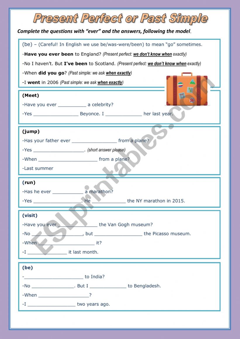 Past simple or present perfect - have you  ever