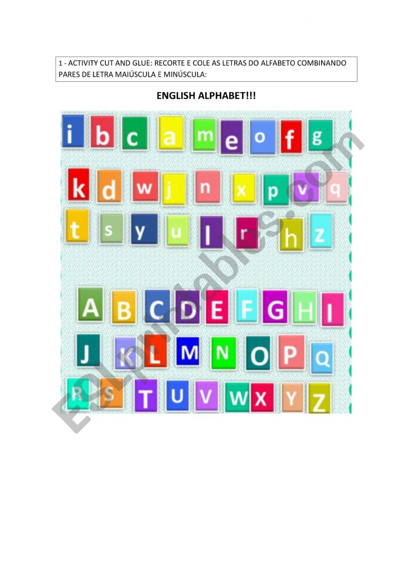 alphabet/colors worksheet