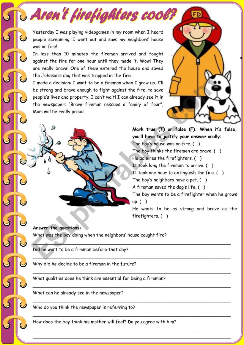 Reading Comprehension worksheet