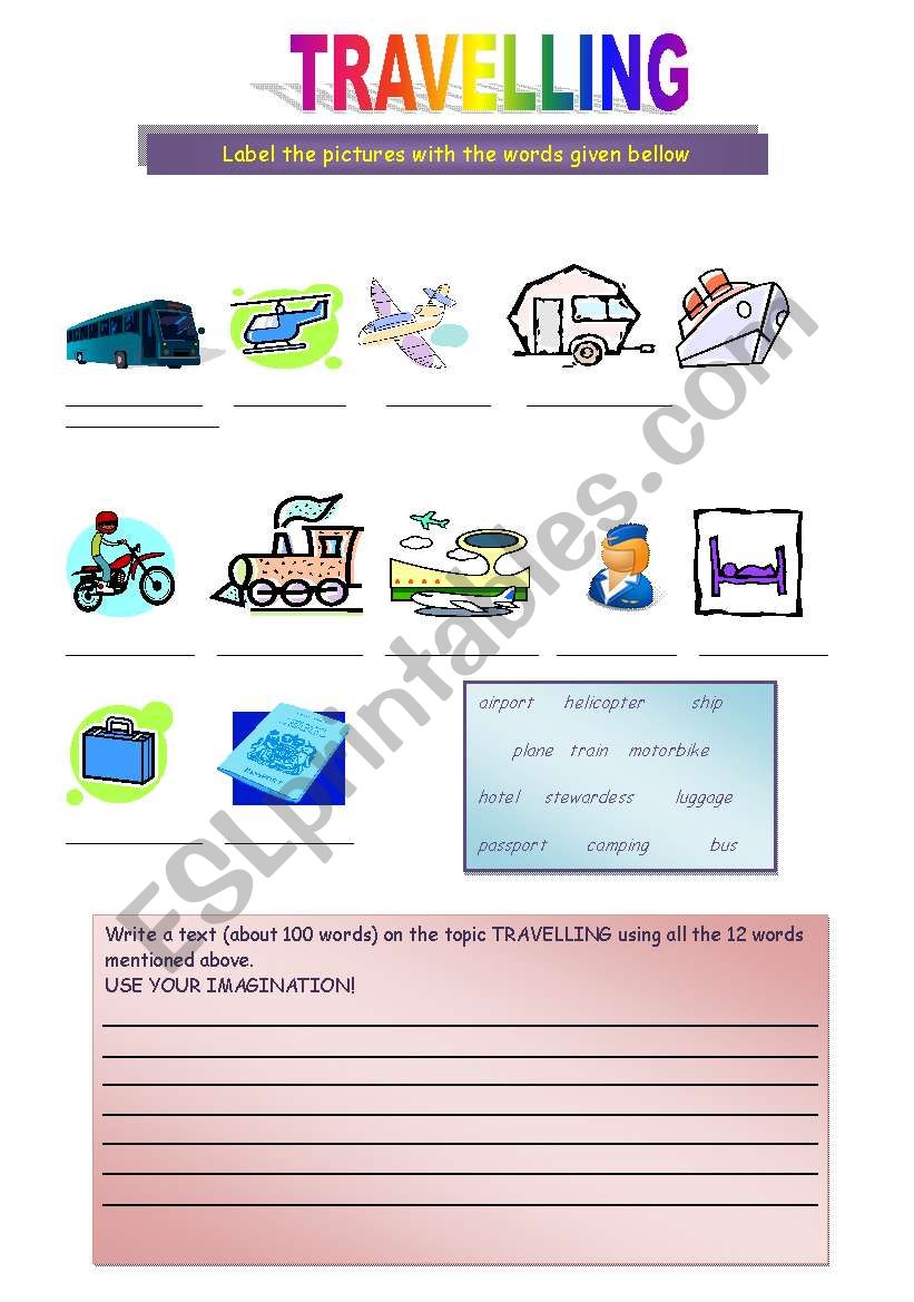 Travelling worksheet