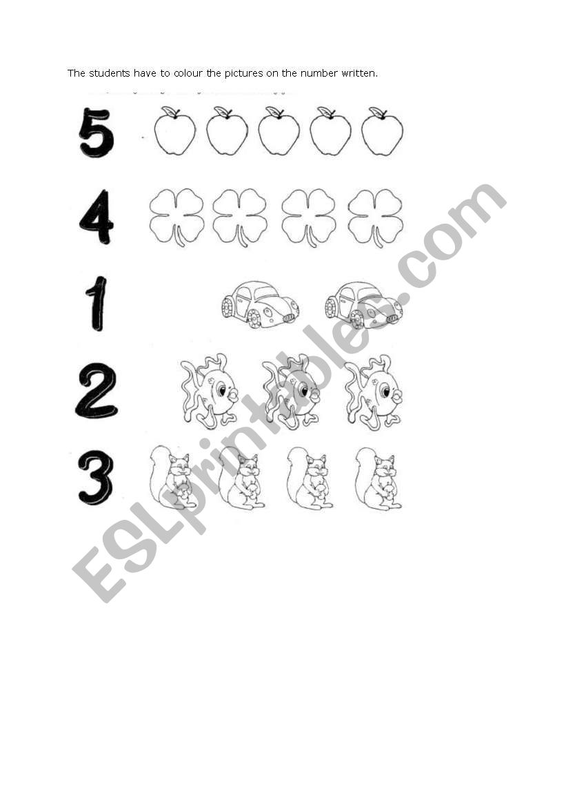 numbers worksheet