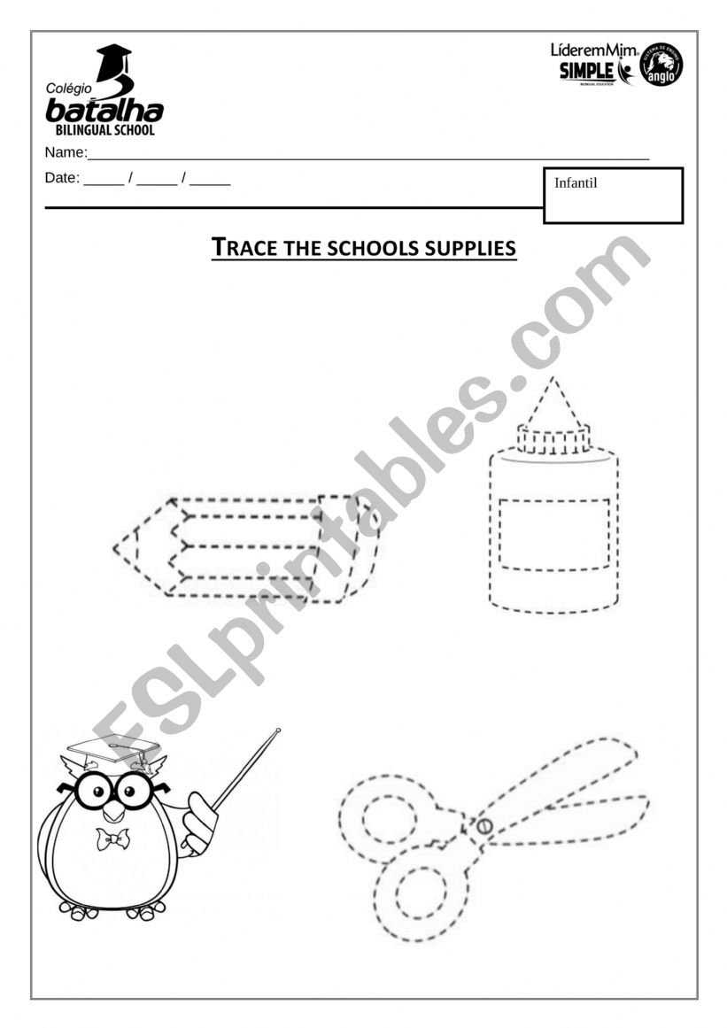 School Objects  worksheet