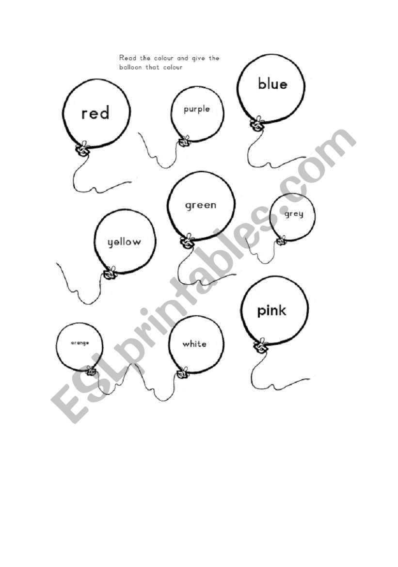 balloons worksheet