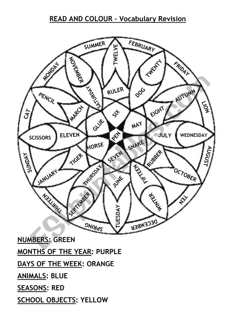 Mandala for coloring kids worksheet