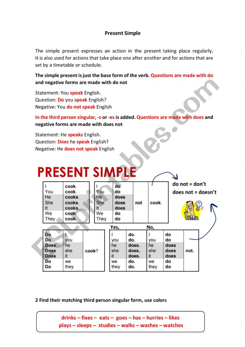 Present Simple worksheet