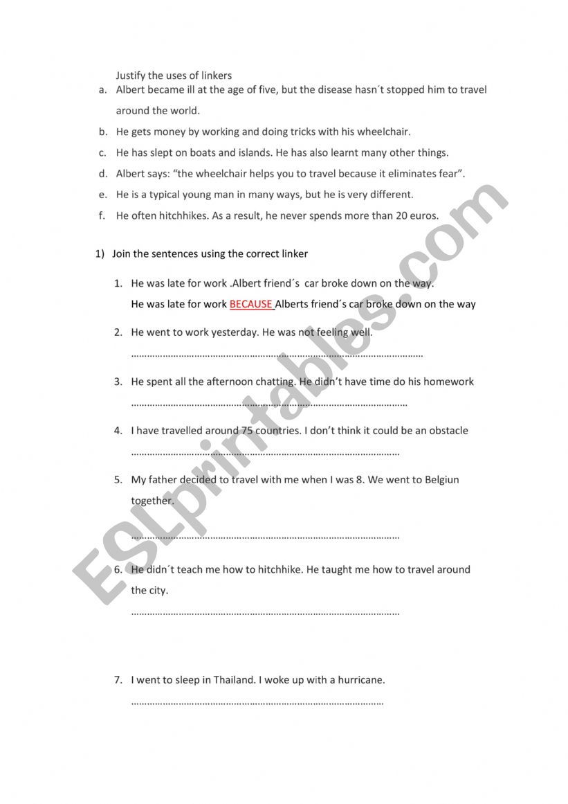 Connectors worksheet