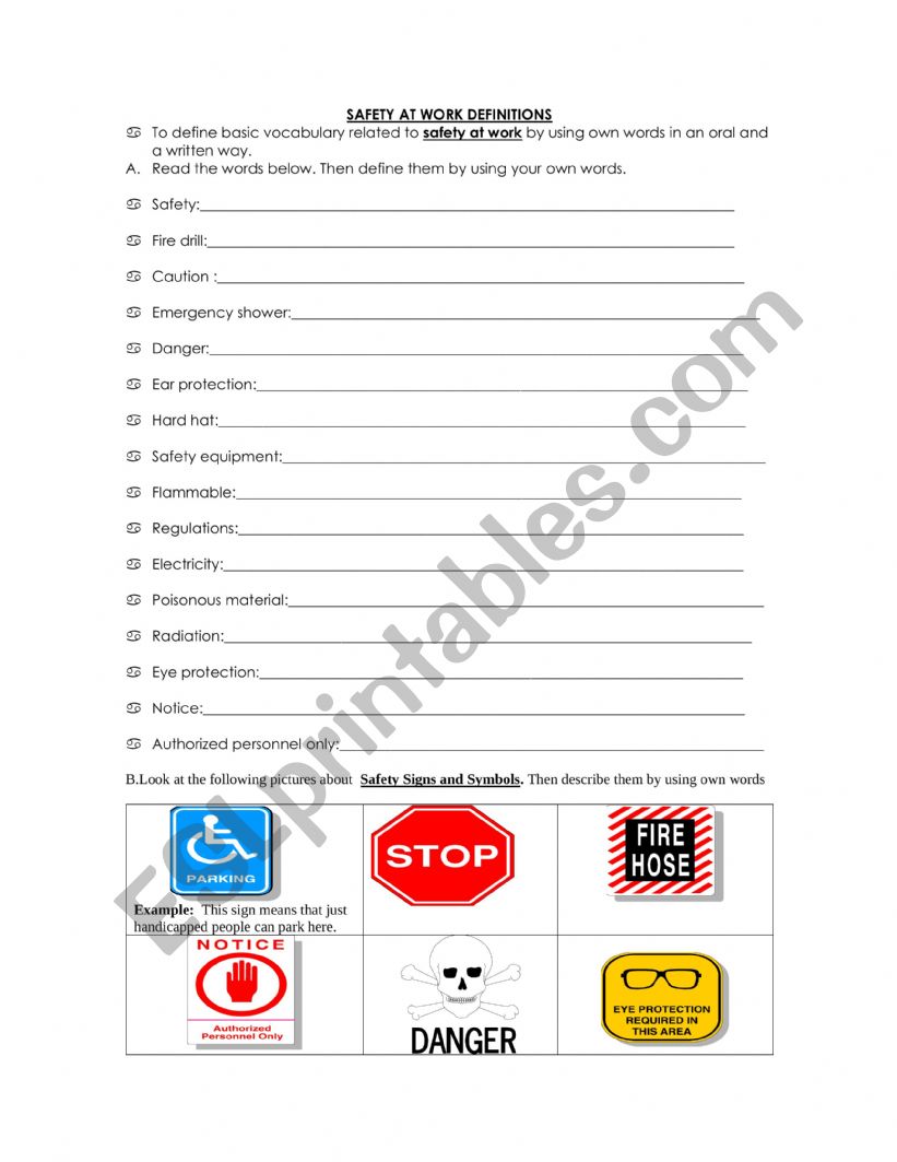 HAZARD  worksheet