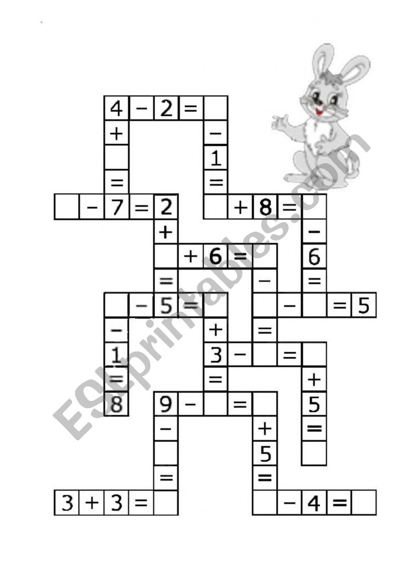 Math Crossword worksheet