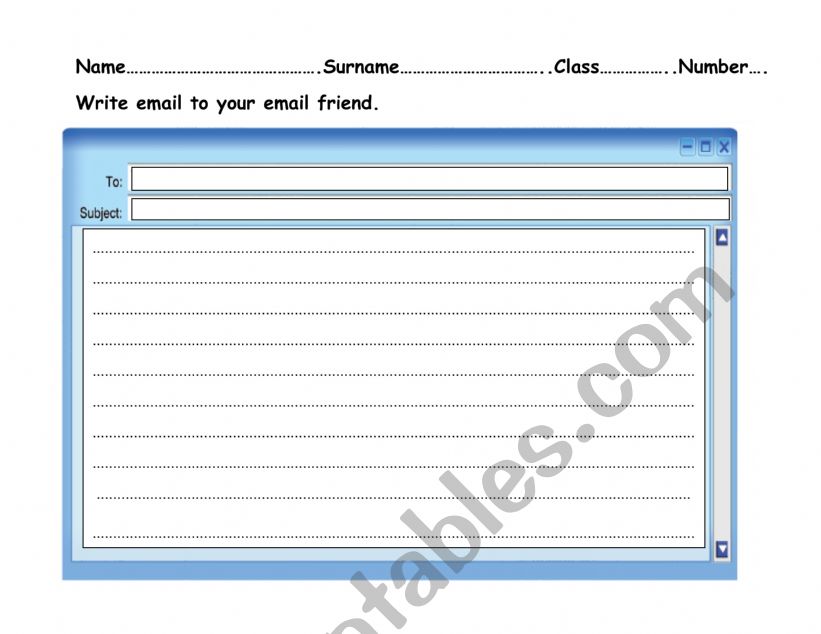 Write email worksheet