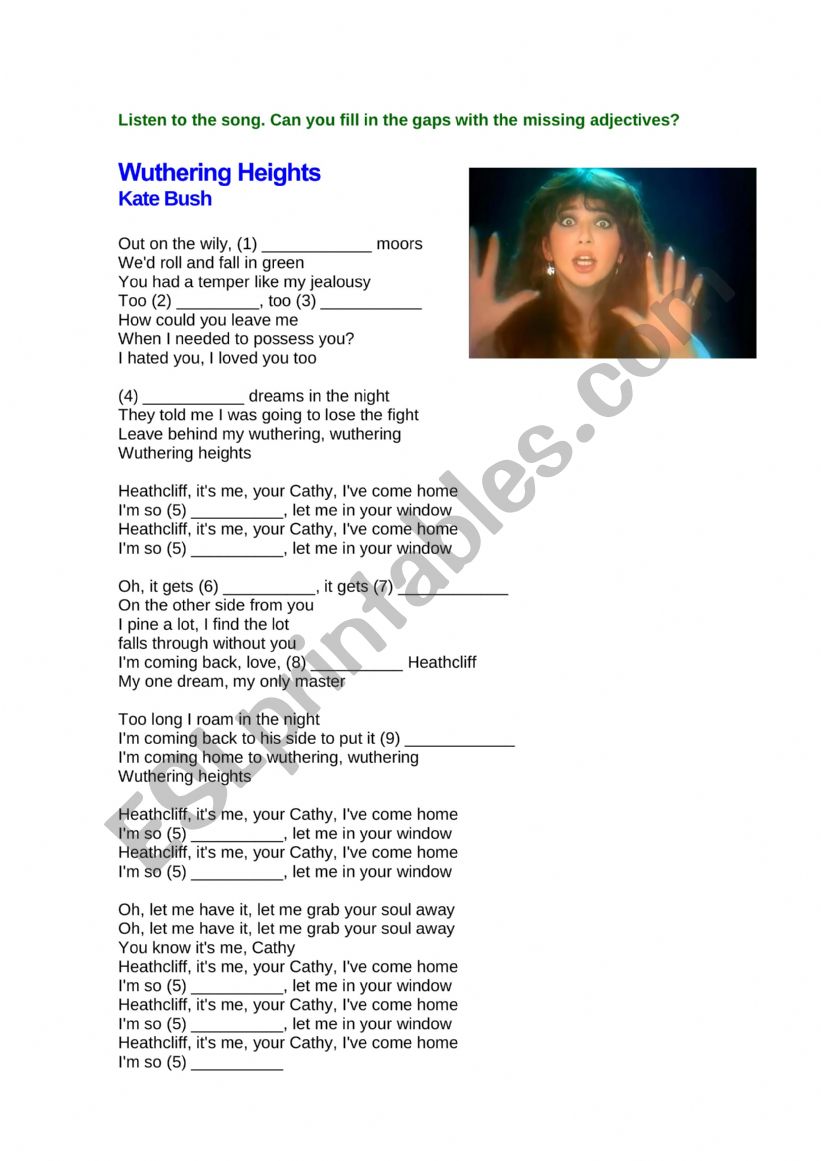 Wuthering Heights worksheet